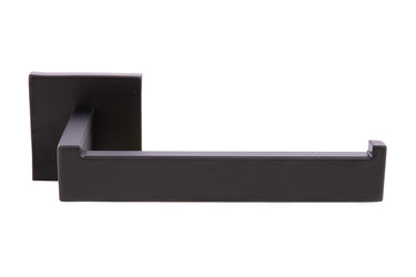 Cofan – Portarrollos Negro Mate | Acero Inoxidable | Diseño Cuadrado | Kit de Fijación Incluido | 16 x 8 x 5,5 cm